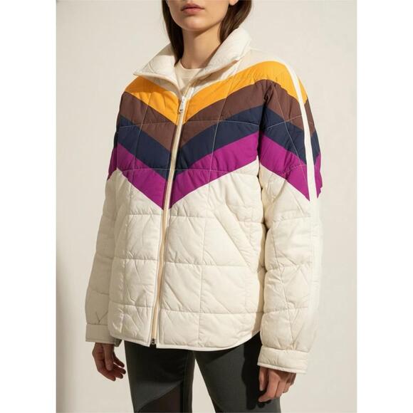 NWT Free People Movement Pippa Quilted Packable Puffer Jacket Colorblock $248 M